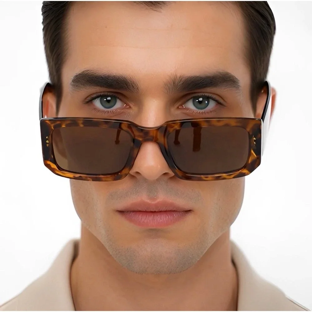 Tortoise Sunglasses Gold Gradient Lens Square Frame‎ Fashion Clasy Shades Lentes